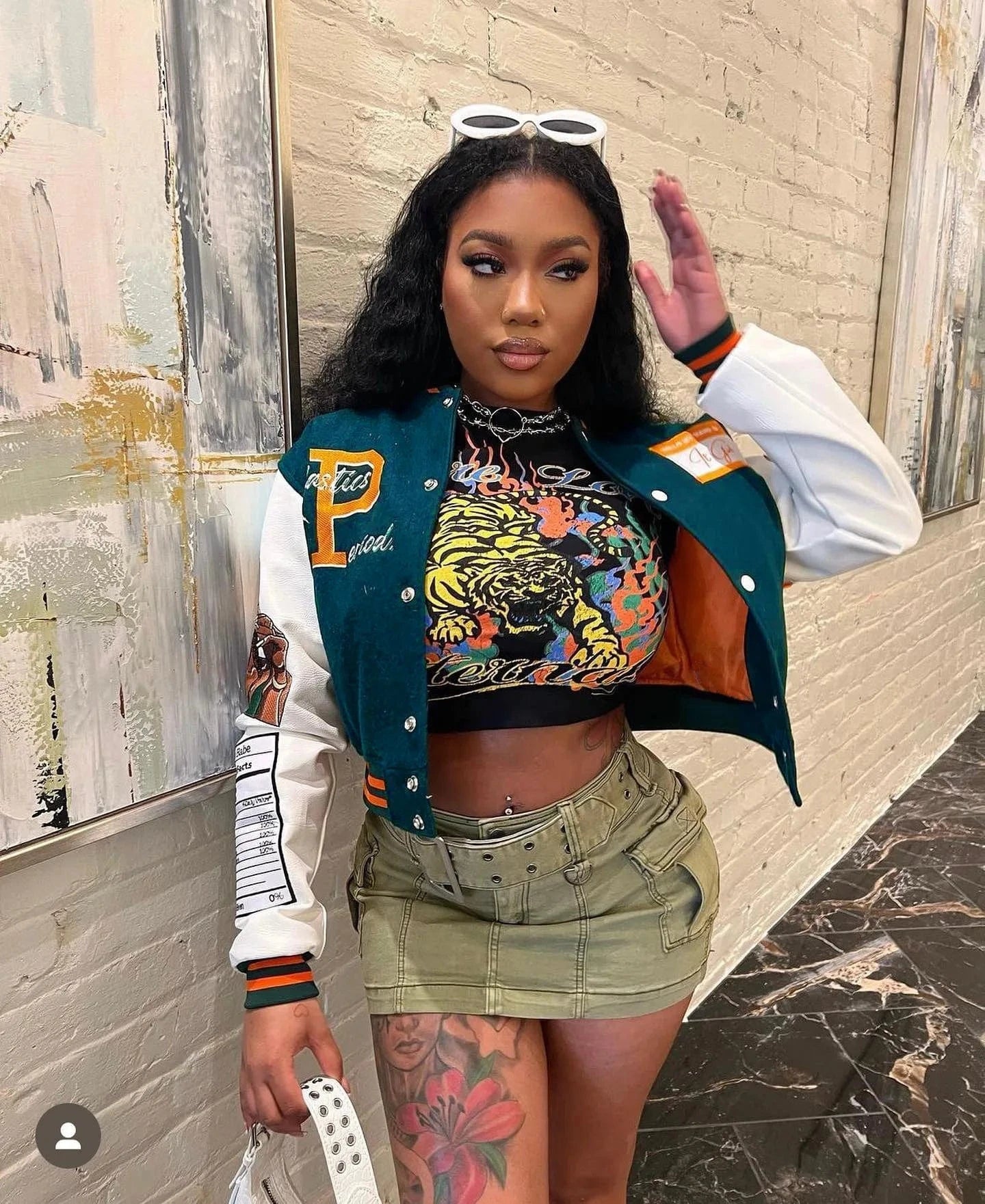 S / green Fashion embroidery women's varsity jacket wholesale with polyester new style