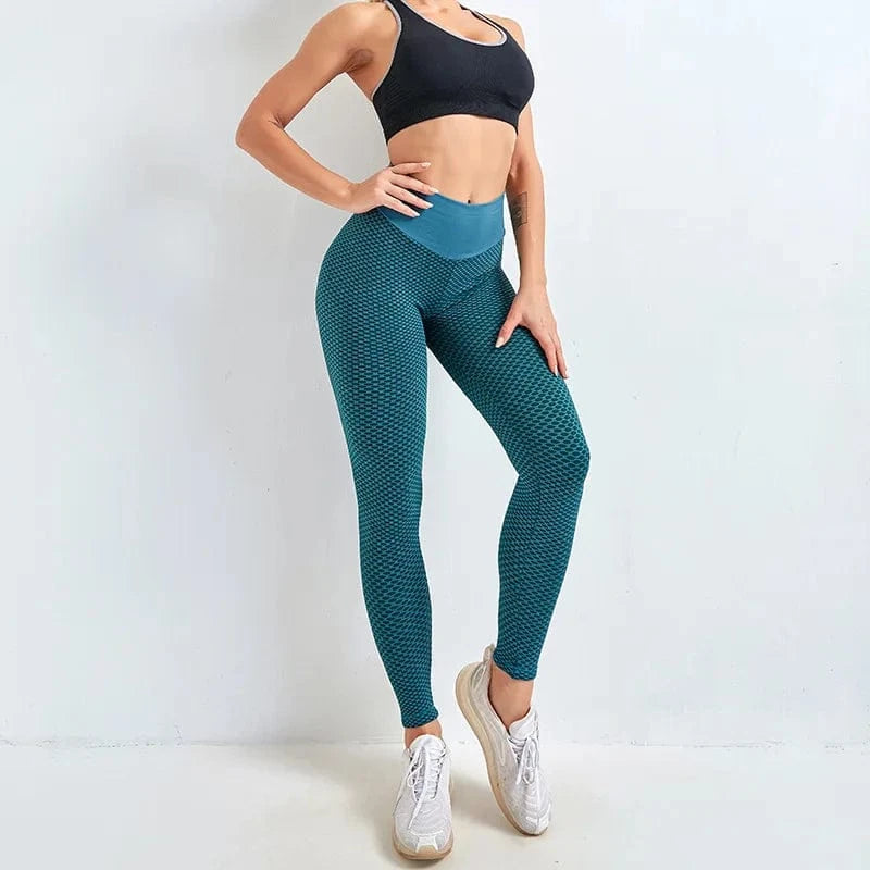 S / green High waist Lulu Workout Sport Gym Tights Leggins Cellular Mesh Pants Yoga Scrunch butt leggings for women
