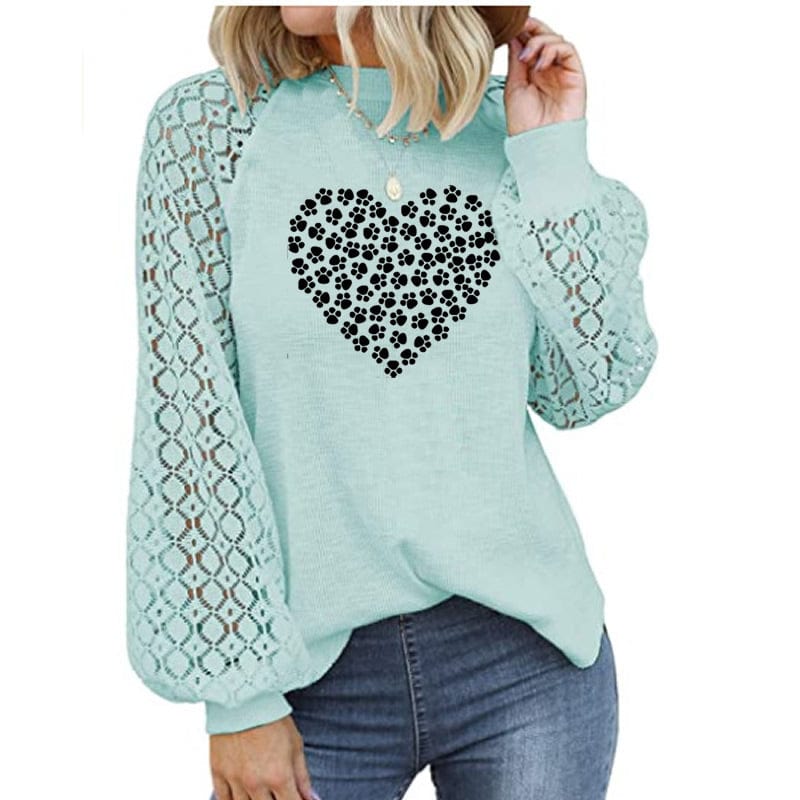 S / green Women's Blouses dog paw faith Fashion Design custom made Loose Soild Color Summer Shirt Blouse  ladies' blouses