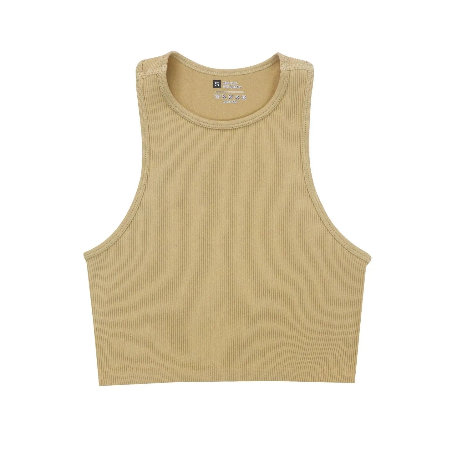 S / Khaki Hot Selling  Quik Drying Sleeveless Tank Tops For Woman