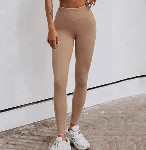 S / Khaki Legging Sexy beautiful back cross sports sling workout clothes seamless leggings yoga set padded breathable sports bra gym fitness set