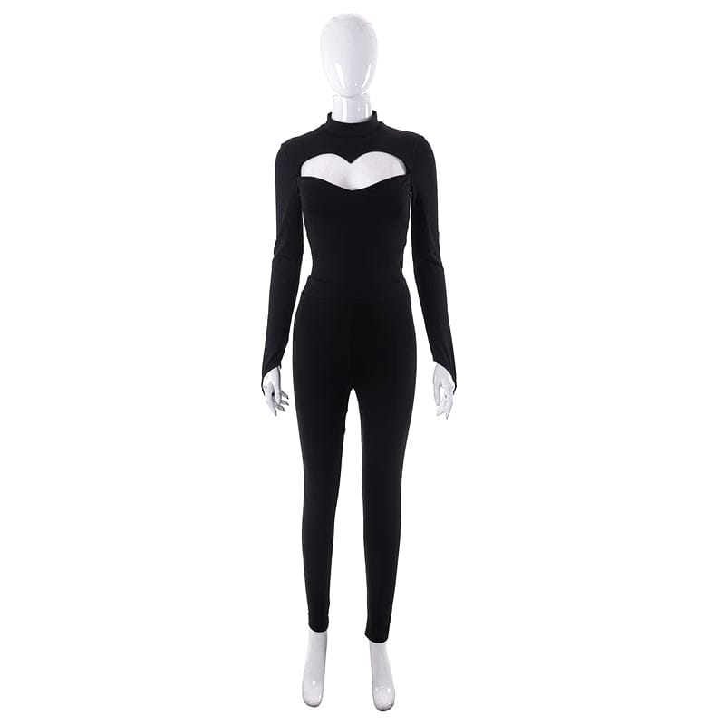 S / L22ST180 Black Cutenova L22ST180 winter two piece set women love women black outfit 2023 dress manufacturer custom clothing