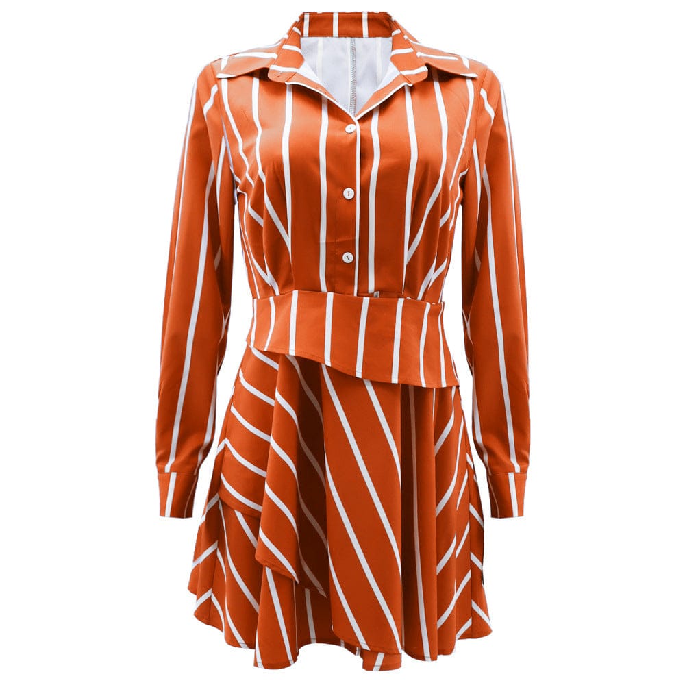 S / Orange New Printed Women Casual Fashion Long Sleeve Design Shirt Women's Women Fall Shirts Blouses And Dress