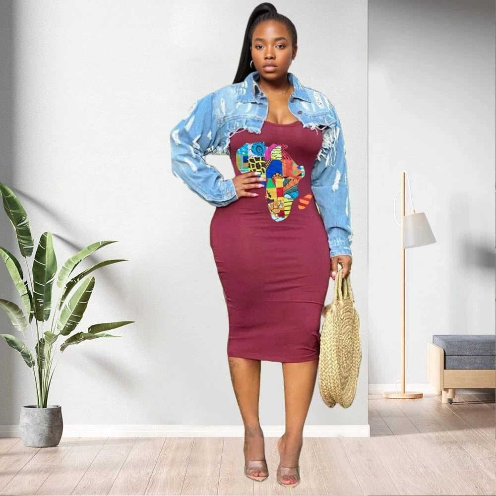 S / pic 1 20515-MX90 unique printed pencil summer sleeveless vest dress women sehe fashion