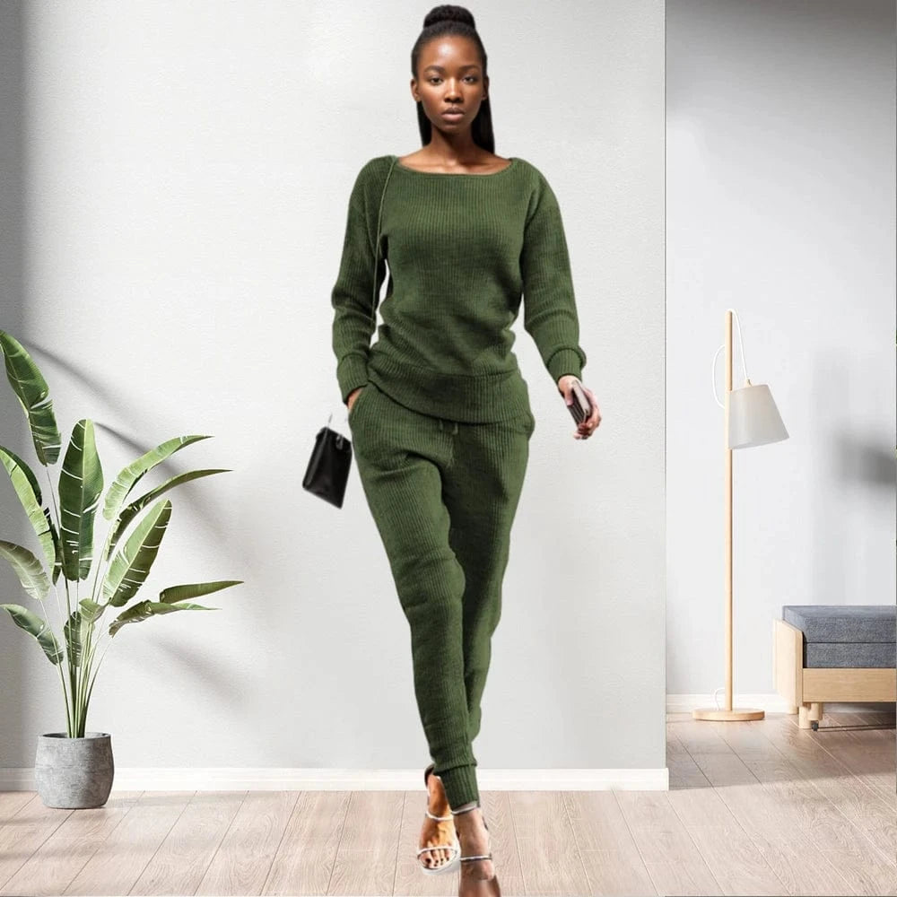 S / pic 1 90905-MX61 autumn new arrival 12 colors two piece knitted jumpsuit woman