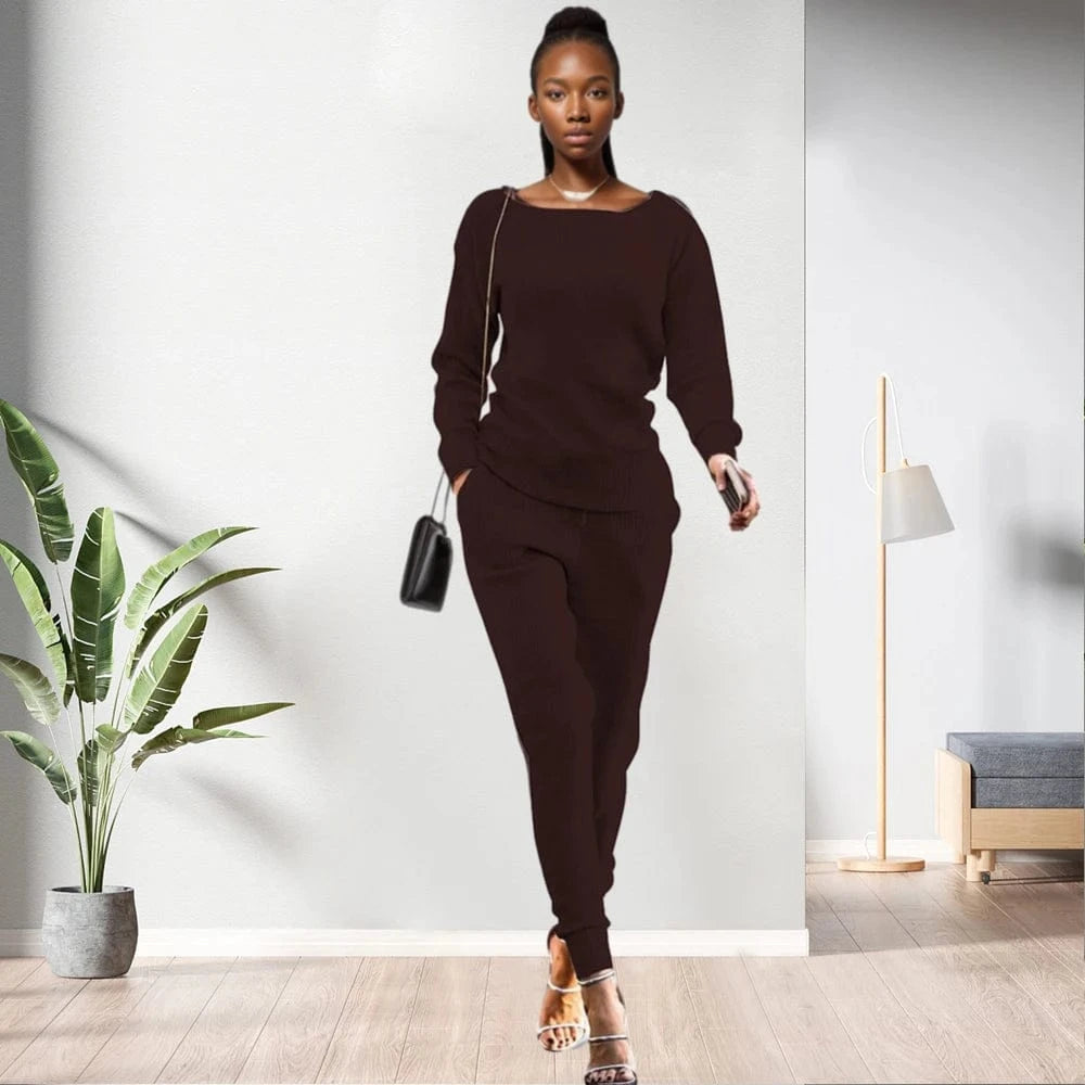 S / pic 12 90905-MX61 autumn new arrival 12 colors two piece knitted jumpsuit woman