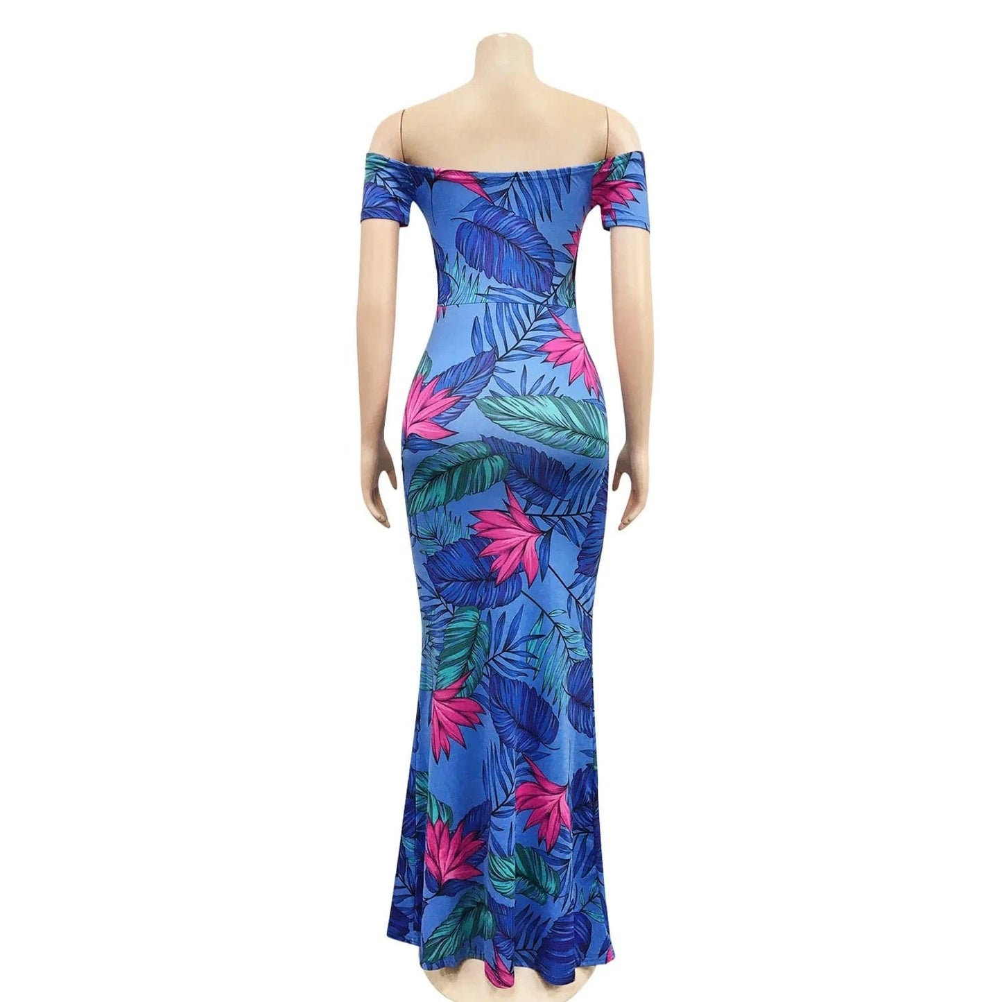 S / pic 4 20611-MX51 sehe fashion off shoulder floral print elegant ladies maxi dress