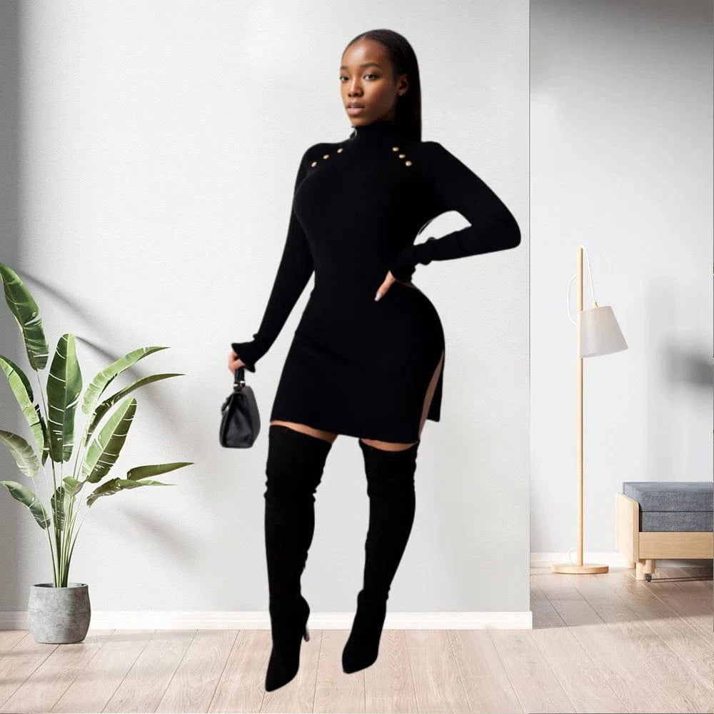 S / pic 91206-MX62 sehe fashion black series hot short women bodycon dress girls