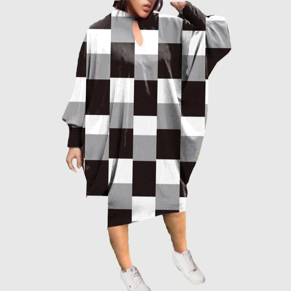 S / pic13 D1202ME15 2023 New Design Digital Printing Avatar Commuter Midi Hollow Out Long Sleeve Dress Sehe Fashion