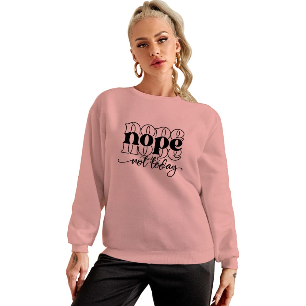 S / Pink Fall Clothing For Women Women Loose Offset Pyrography Sweatshirt