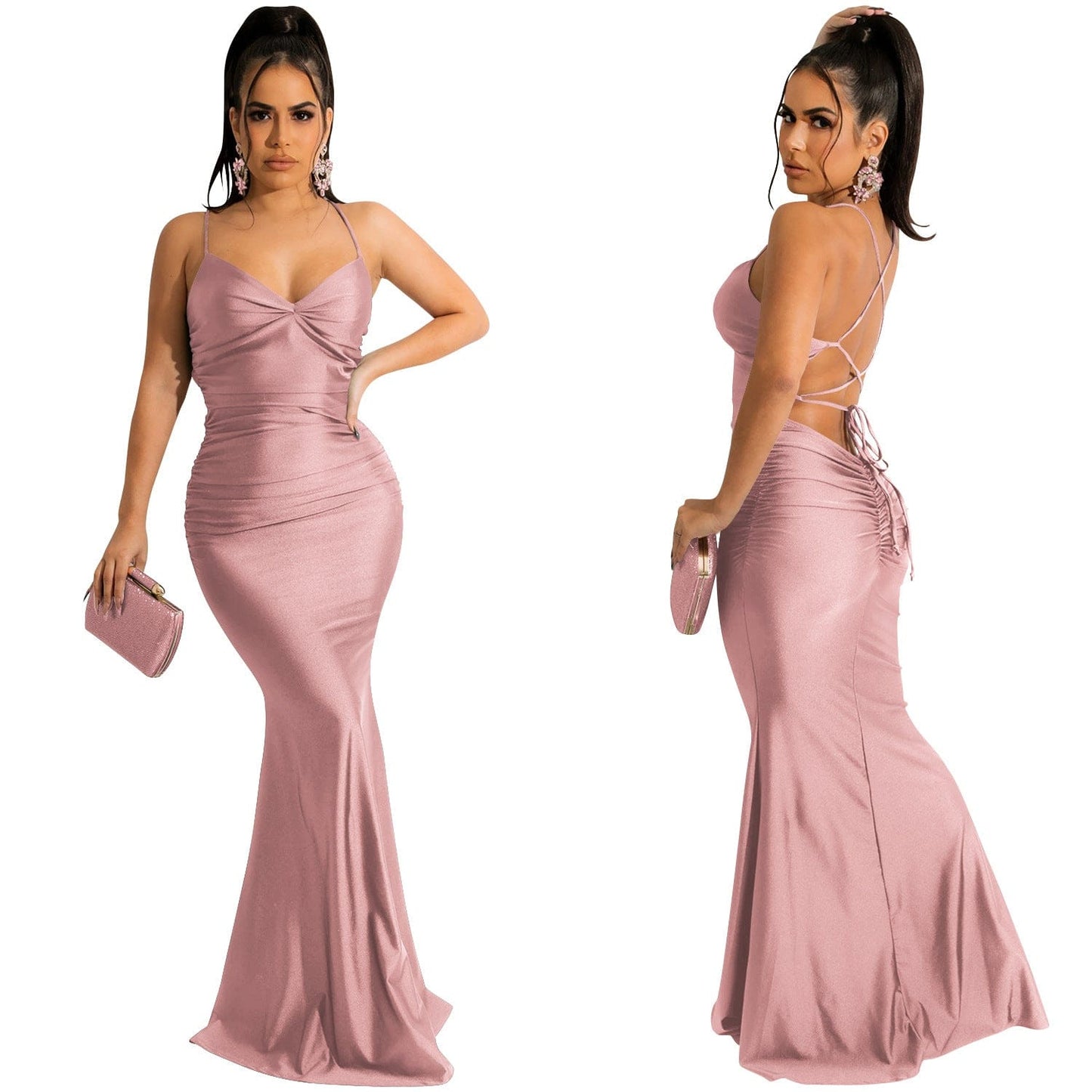 S / Pink Sleeveless Red Split Birthday Dress For Women Vestidos Fiesta Cocktail Party Dresses Ladies Velvet Sexy Maxi Bodycon Prom Dress