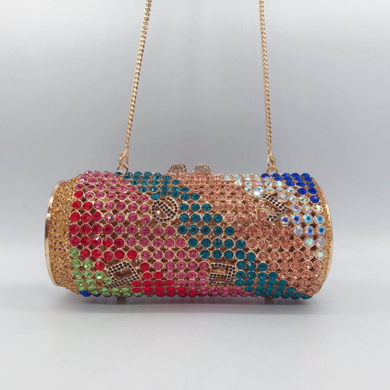 S / Purple Red 2022 Gorgeous Wedding Purse Tin Can Shaped Purse Clutch Evening bags