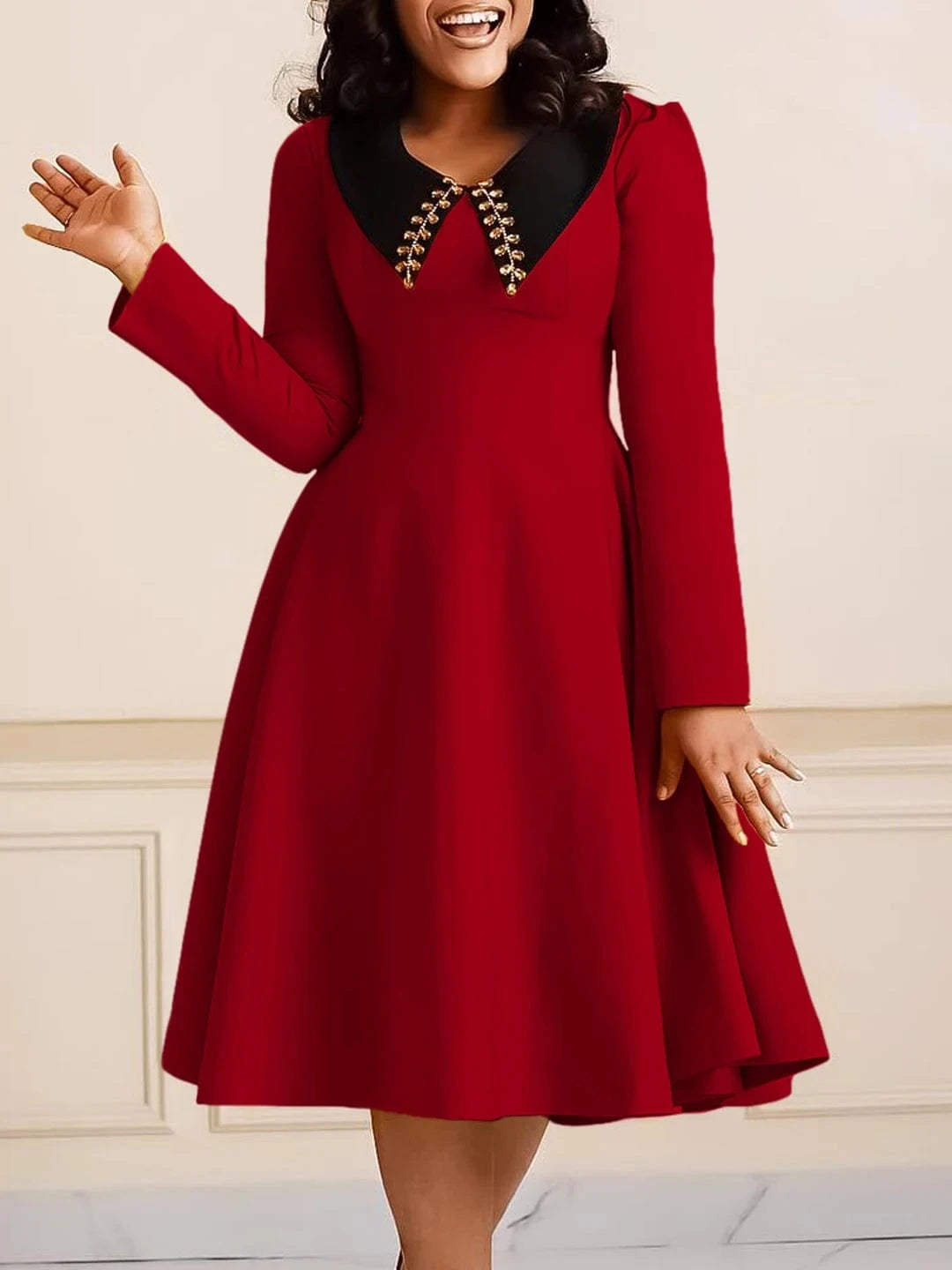 S / Red Ladies wears dresses casual formal vintage elegant woman 2023 in euro