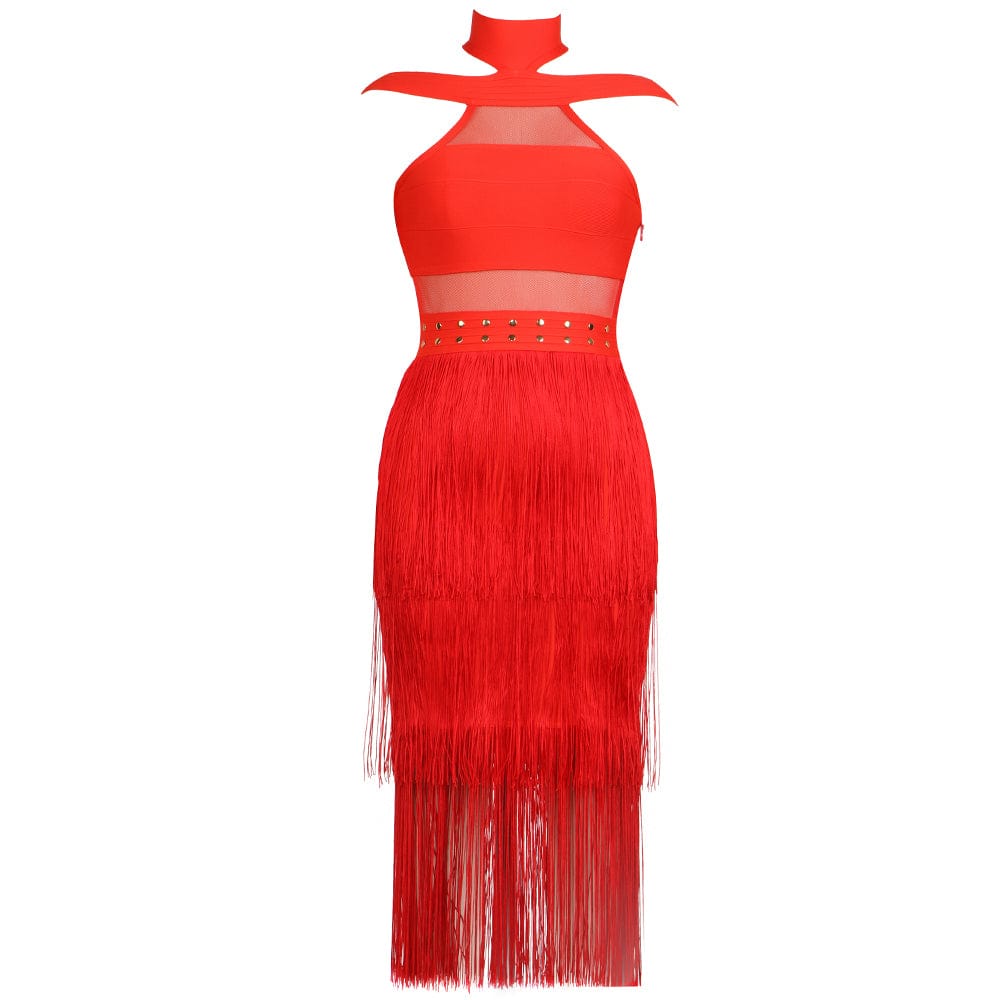 S / Red New Designer Bodycon Club Party Elegant Dress Vestidos Women Evening Dress