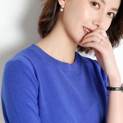 S / Royal blue Korean twist sweater coat women's autumn and winter new lazy wind outer wear loose pullover knitted top