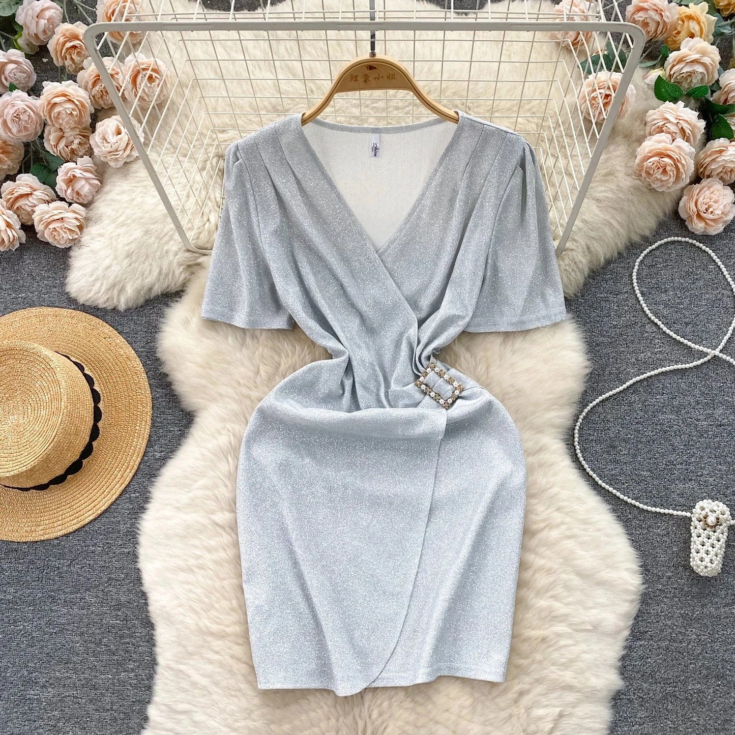 S / silver Sexy Hip Dress For Women Ladies Elegant Dresses Clothes Women