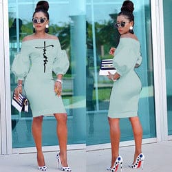 S / Sky Blue 2022 Hot sale faith tops off shoulder long sleeve maxi dress ladies casual  bodycon dresses for women lounge wear faith clothes