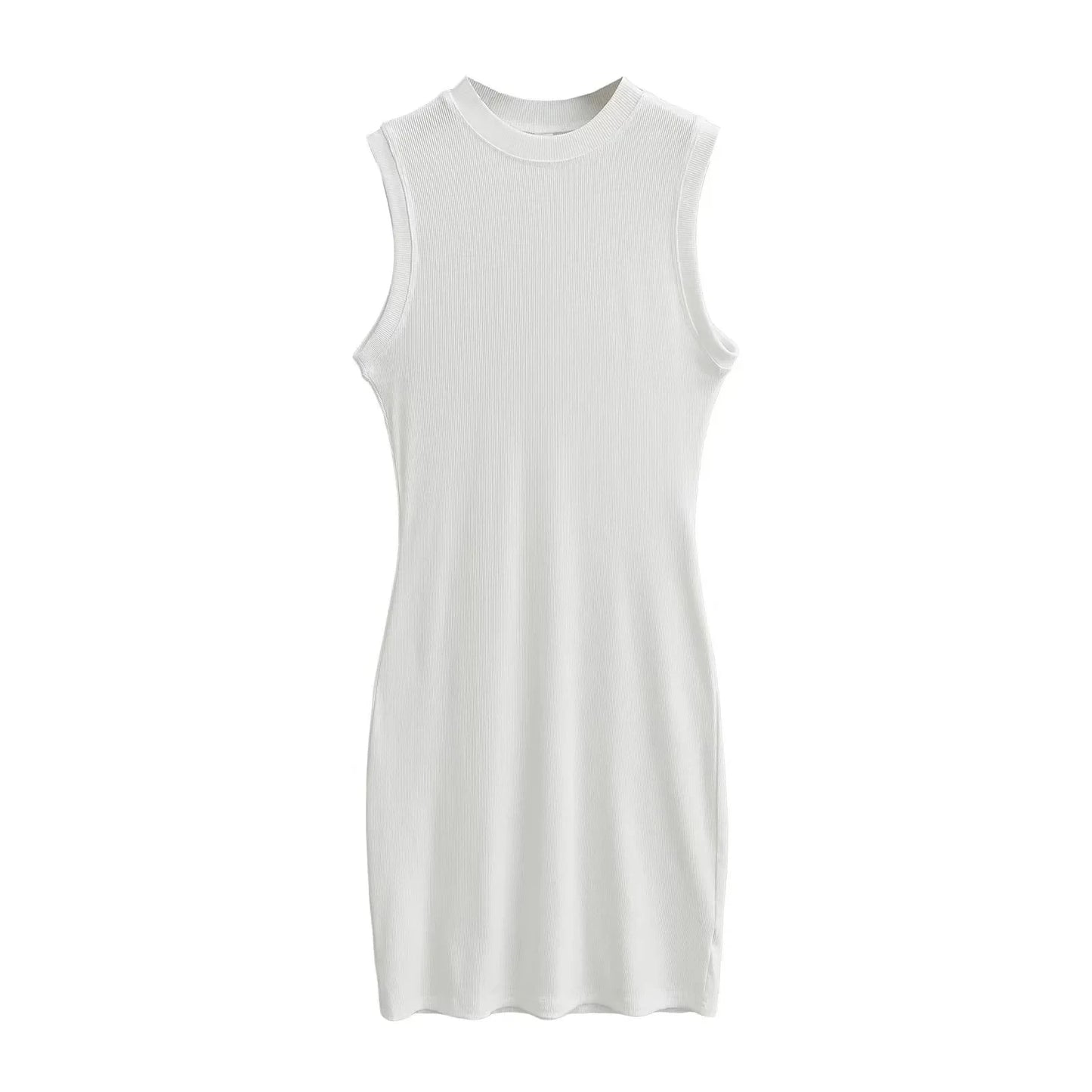 S / White 2024 Custom Modal Cotton Rib Maxi Dress Women Clothes Ladies Lounge Sleeveless Dress Bodycon Casual Tank Top Dress