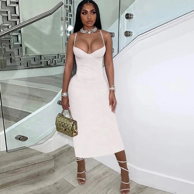 S / White 2024 New Arrivals Africa Pencil Summer O-Neck Ladies Women Clothing Elegant Casual Dresses