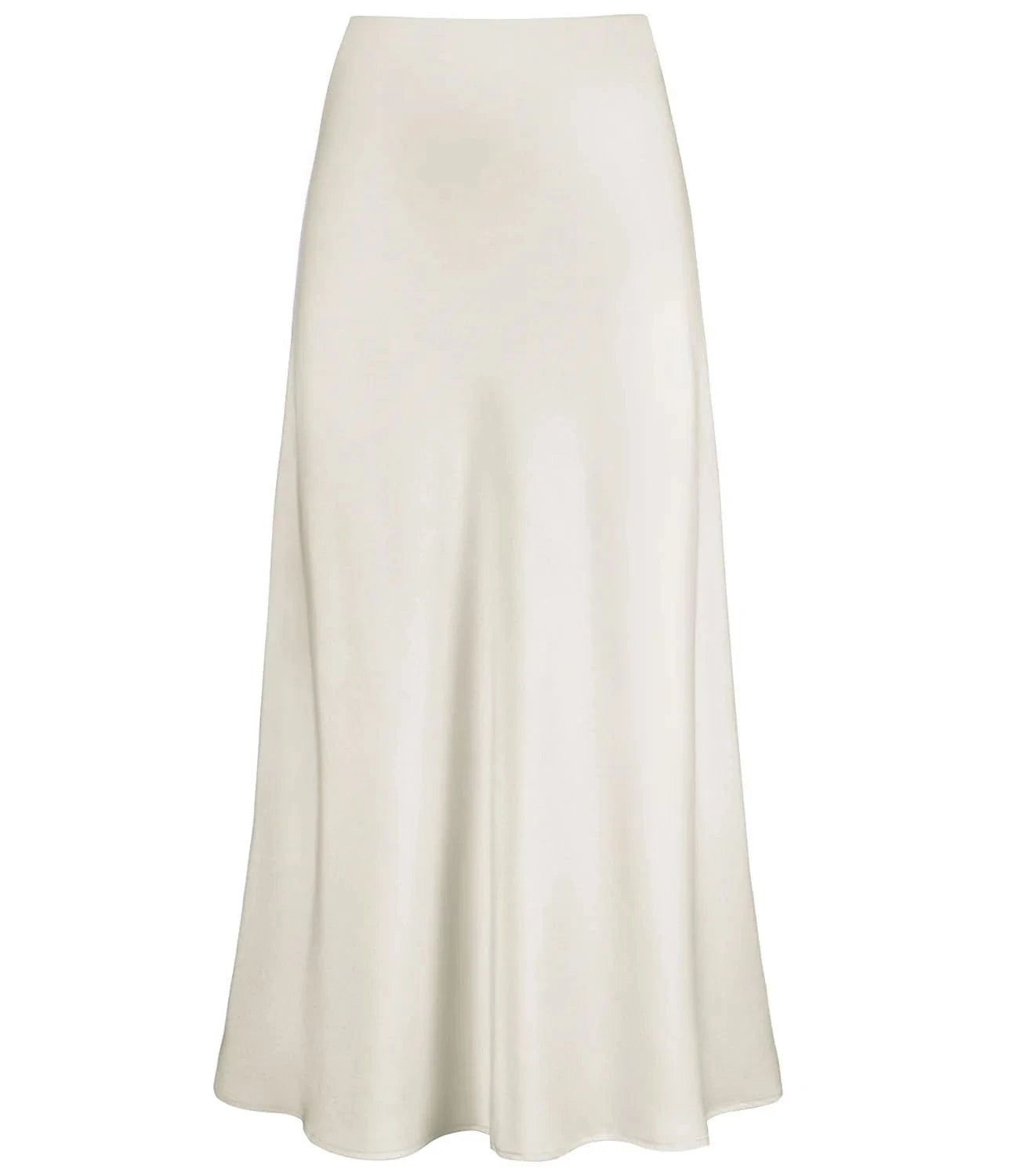 S / White 2024 Spring And Summer Women's Skirt Gentle Temperament Silky Texture Vertical High Waist Fishtail Ladies Fashion Skirt