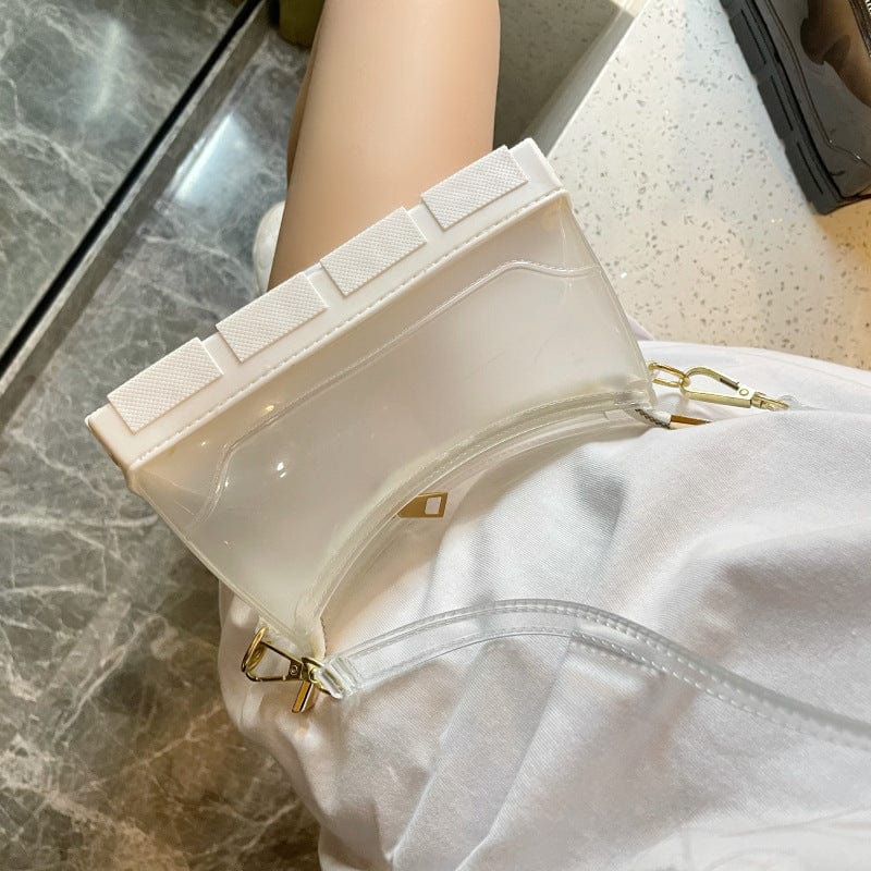 S / White New Arrivals Fashion Designer PVC Clear Jelly Bags Women Handbags Ladies Hand Bags Transparent Purses and Handbags for Women