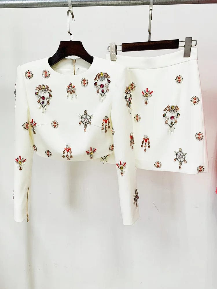 S / White OUDINA Fashion Hot selling Casual Elegant Banquet Party Jumpsuit Bandage Cake Pants Playsuits Rompers Women Jumpsuits