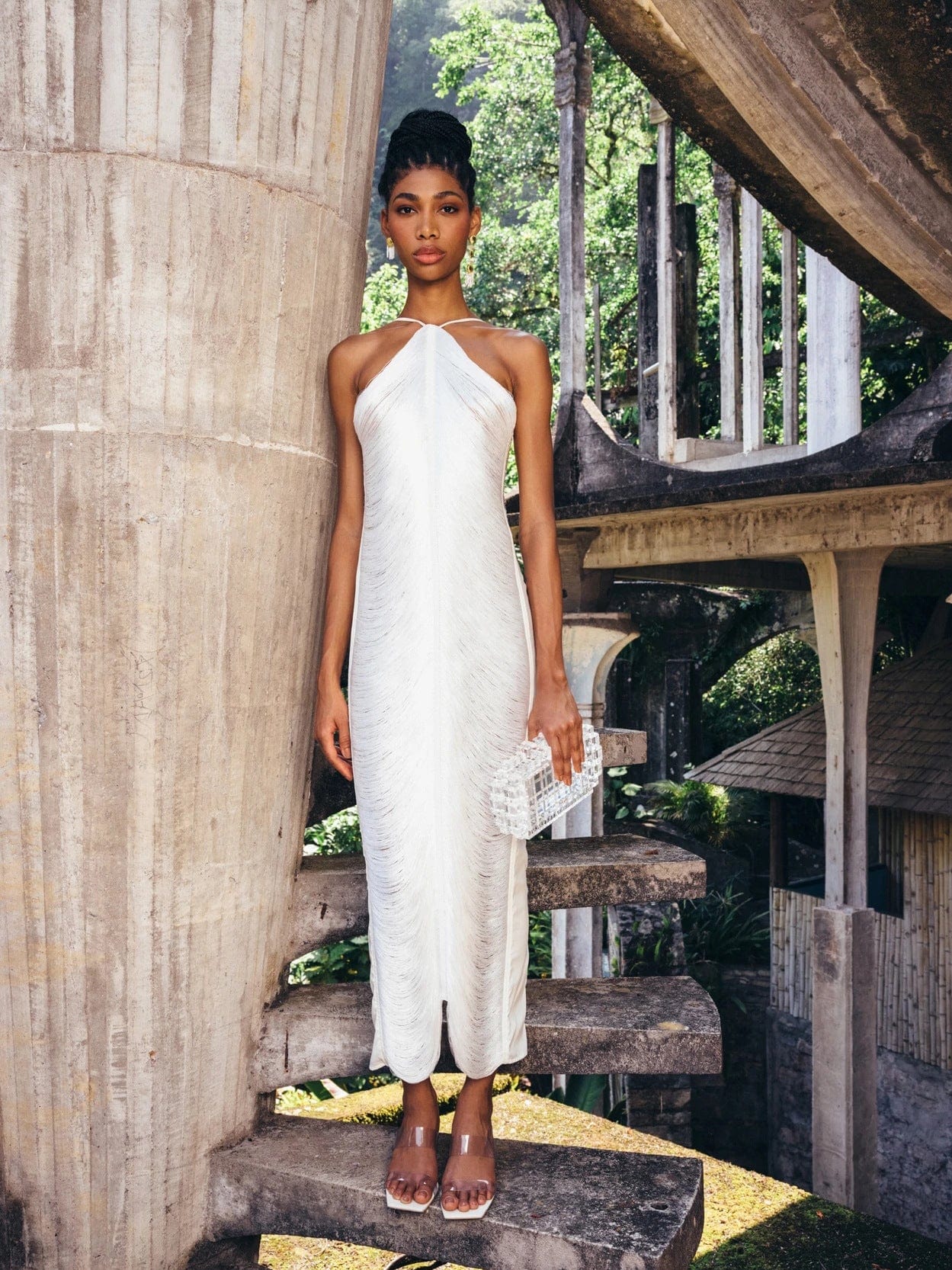 S / White Sexy v-neck backless women 	 2022 tassel prom dresses party evening dress