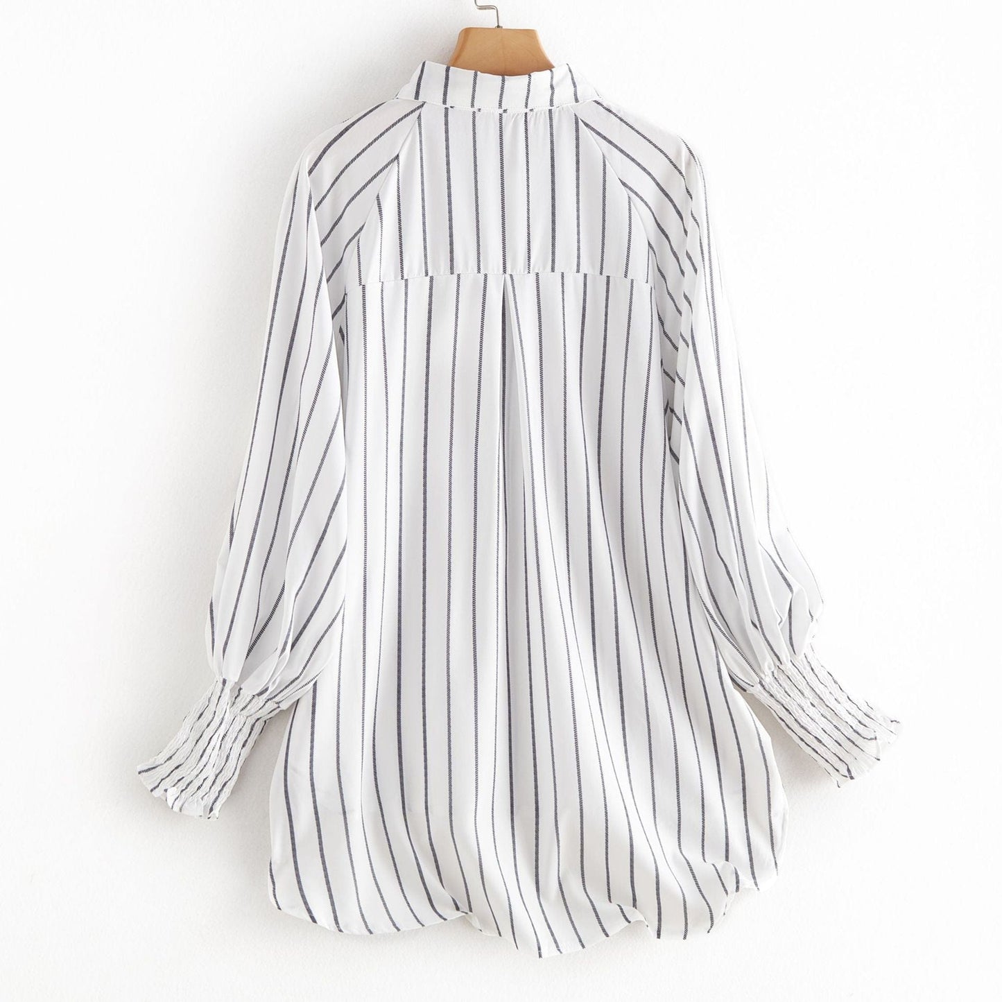 S-XL Beach Resort Sunscreen Cover Fashion casual mid length striped shirt Single breasted cardigan with pockets