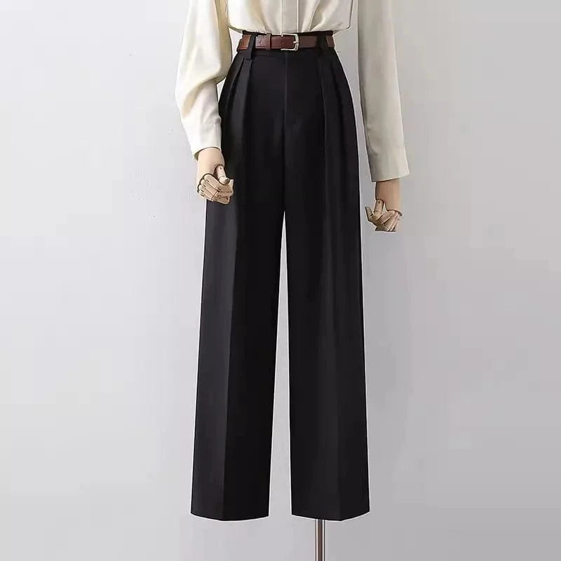 S-XL high waisted straight leg suit pants, versatile and slimming professional pants