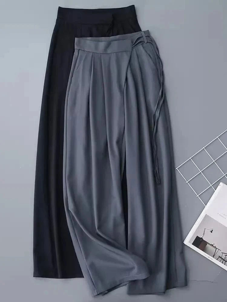 S-XL Loose casual floor mopping suit pants High waisted drape straight leg pants wide leg pants for women