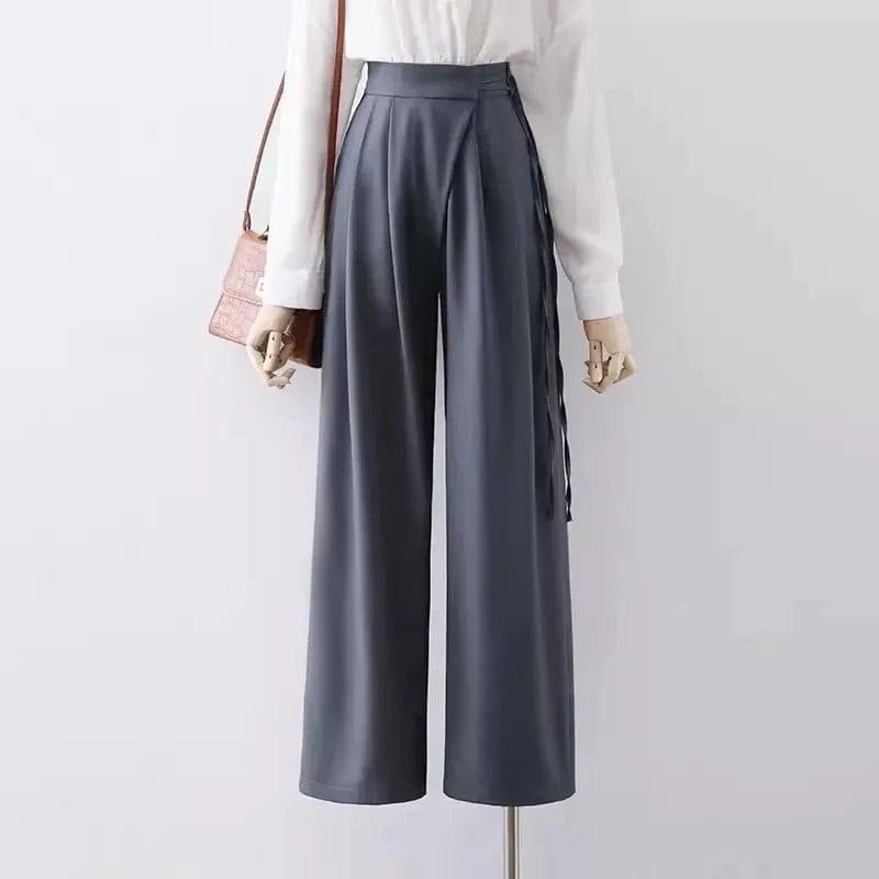 S-XL Loose casual floor mopping suit pants High waisted drape straight leg pants wide leg pants for women