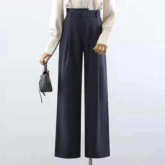 S-XL Professional suit pants Loose floor sweeping wide leg pants with straight leg casual pants