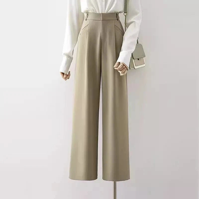 S-XL Wide leg suit pants Straight leg slimming casual pants