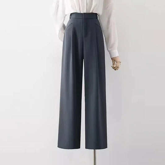 S-XL Wide leg suit pants Straight leg slimming casual pants