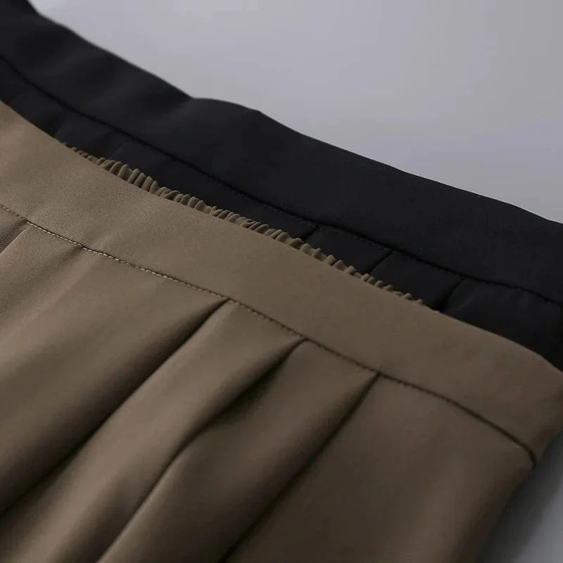 S-XL Women's pleated half skirt versatile high waisted mid length professional commuting suit skirt