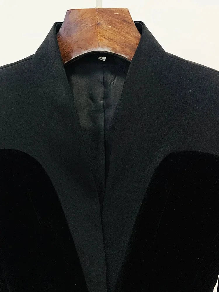 S-XXL Fashion Slim Fit Structure Silhouette Spliced Suit Jacket