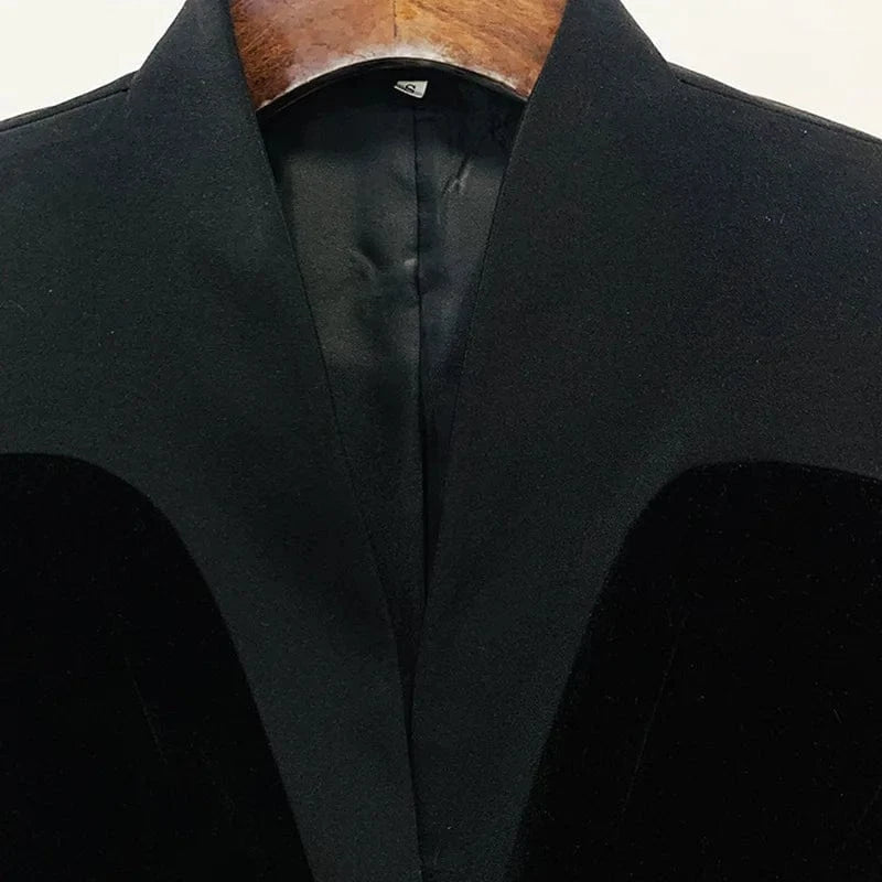S-XXL Fashion Slim Fit Structure Silhouette Spliced Suit Jacket