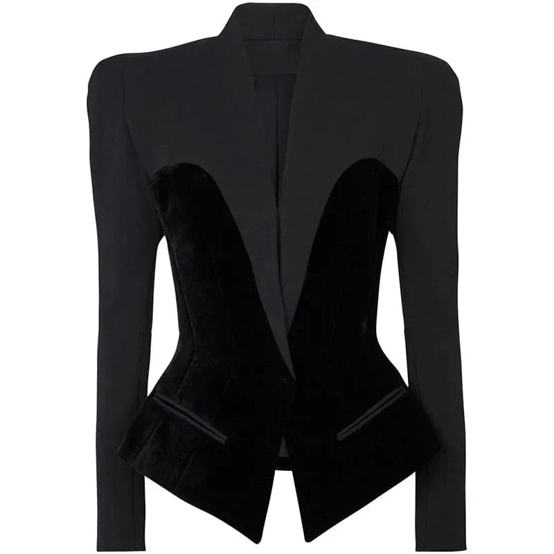 S-XXL Fashion Slim Fit Structure Silhouette Spliced Suit Jacket