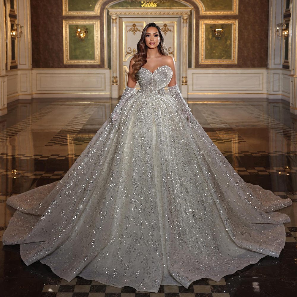 S0221H  2023 tube top personality backless heavy industry diamond luxury sexy bride wedding dress