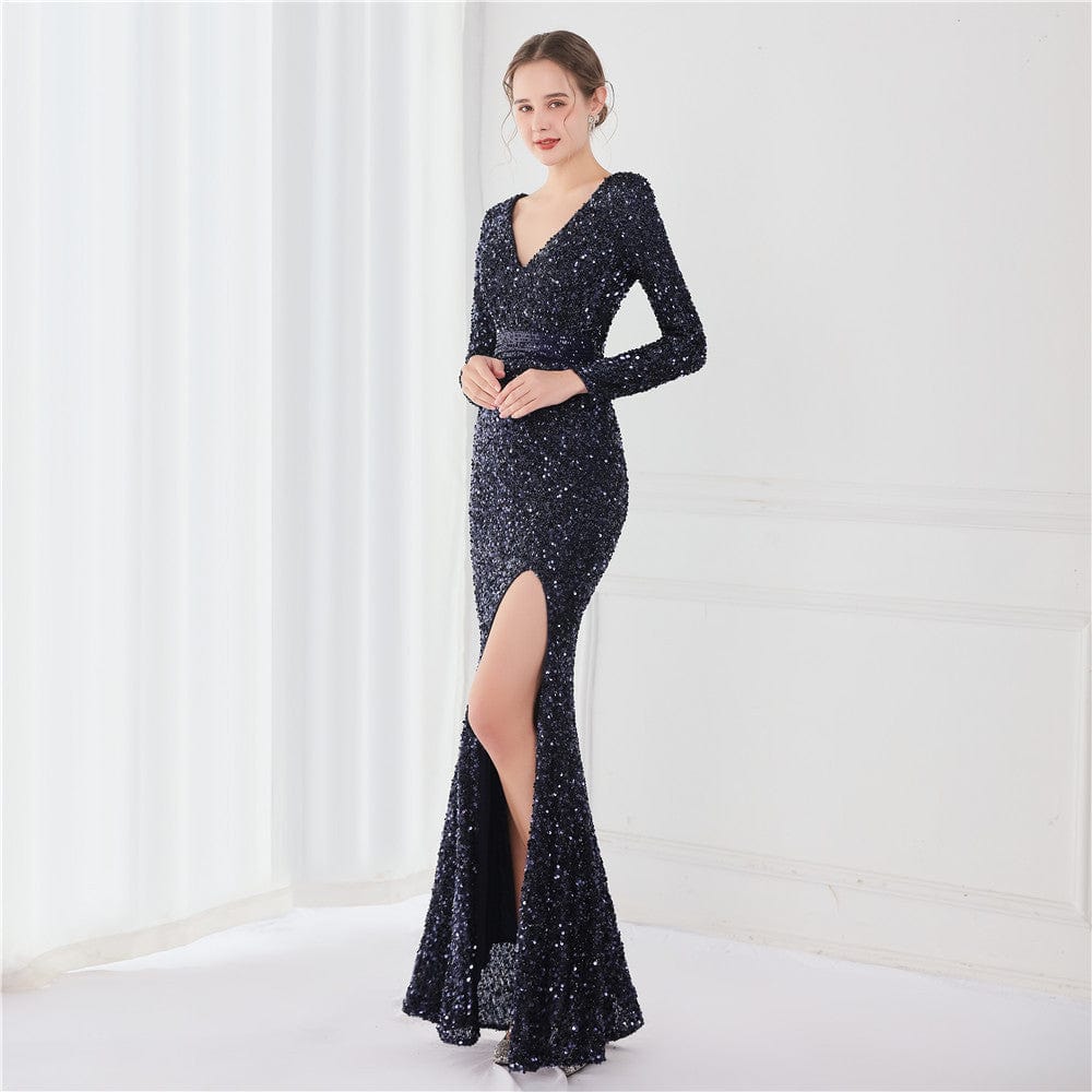 S0952H New elegant and sexy mermaid evening dress with slits and temperament