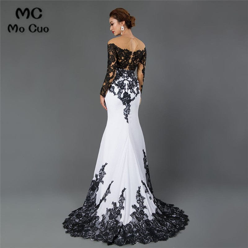 S4059F     high quality Embroidered Lace Long Dress with Mermaid Slim Fit Trailing elegant evening dress