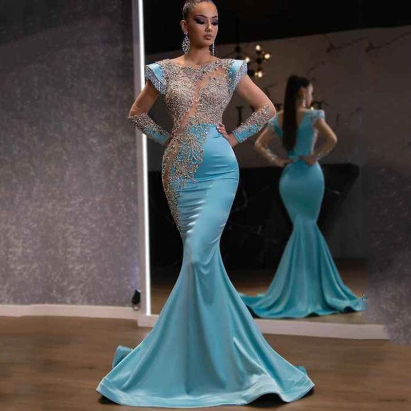 S4142F    2022 New High Quality  sexy see-through party gowns for women evening dress