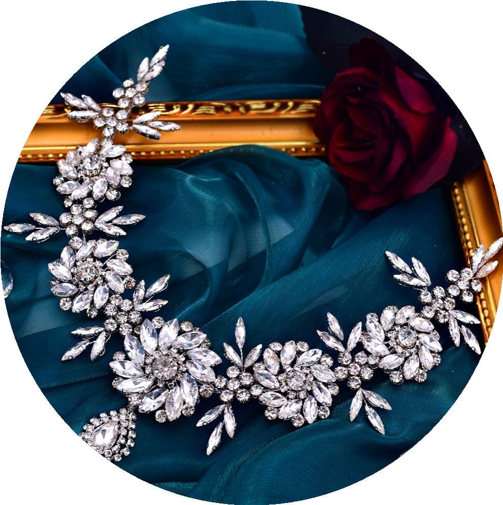 S4194F   Bridal headdress heavy industry creative three-dimensional rhinestone flower headband tiara crown