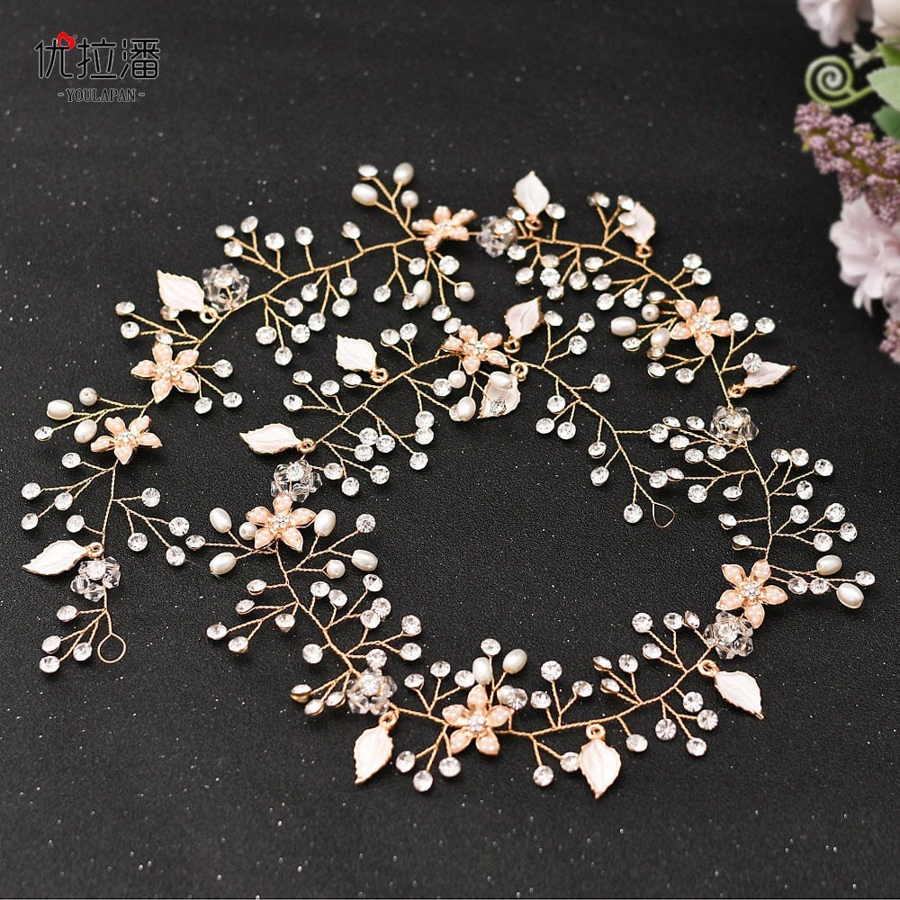 S4232F Bridal Hair Accessories Elegant Braided Extra Long Hairband Headwear tiara crown for girls