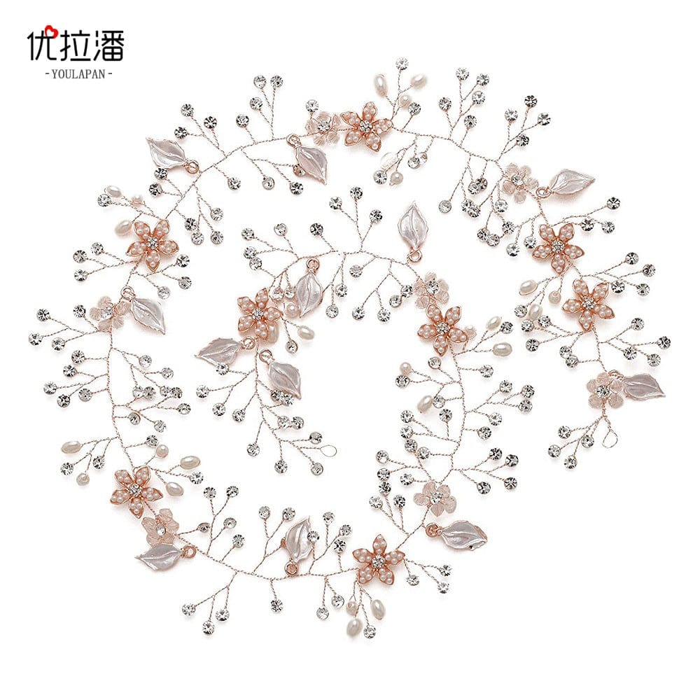 S4232F Bridal Hair Accessories Elegant Braided Extra Long Hairband Headwear tiara crown for girls