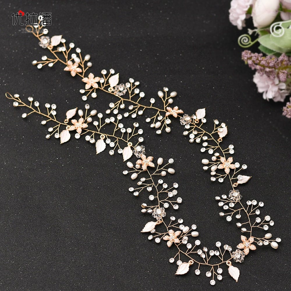 S4232F Bridal Hair Accessories Elegant Braided Extra Long Hairband Headwear tiara crown for girls