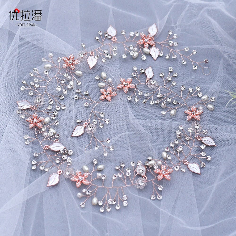 S4232F Bridal Hair Accessories Elegant Braided Extra Long Hairband Headwear tiara crown for girls