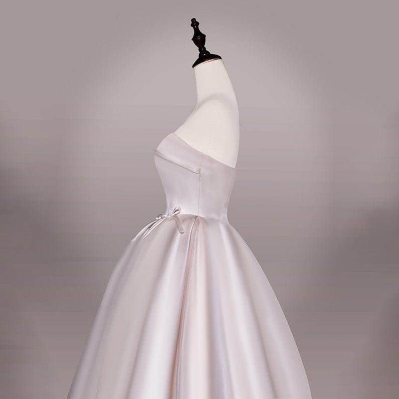 S4248F 2022 High Quality Custom Satin  Strapless Tail  party women ball gown wedding dress