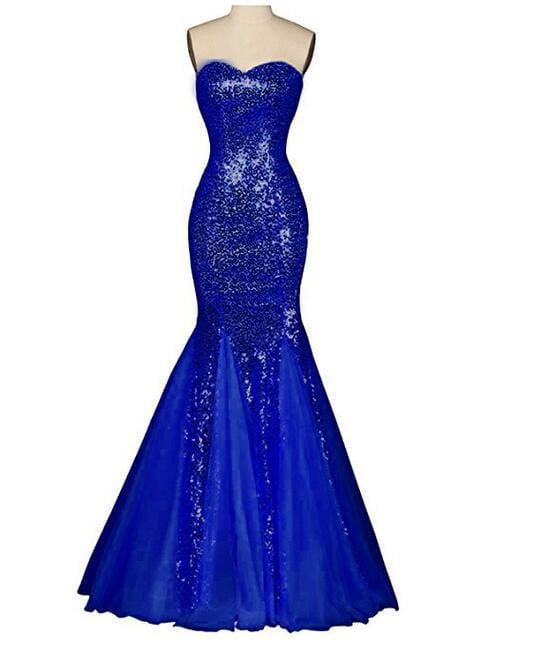 S4280F     New Tube Top Backless Fishtail Long Sequined Mesh  Banquet ball gowns for women evening dresses