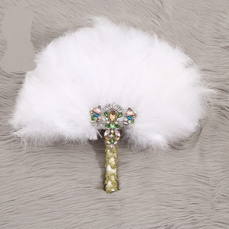 S4588F	 Party supplies party supplies decorations wedding feather fan performance props wedding bride holding fan